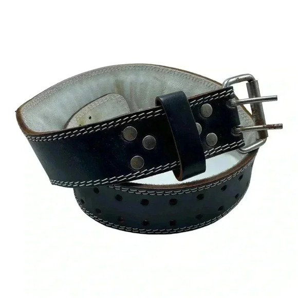 Golds Gym padded leather weight lifting belt 33-43 - Picture 1 of 6